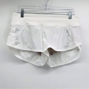 Lululemon Speed Up Short 2.5 Inseam in White Size 6